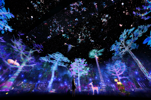 「Story of the Forest」 teamLab, 2016, Interactive Digital installation, Endless, Sound: Hideaki Takahashi